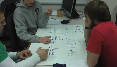 Figure 1: Group Work at a Large Whiteboard.