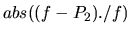 $abs((f-P_2)./f)$