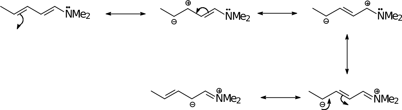 Extended enamine resonance