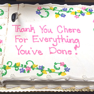 Chere's goodbye cake