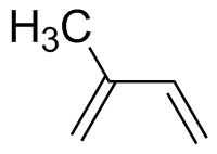 2-methyl-1,3-butadiene: CH2=C(CH3)-CH=CH2